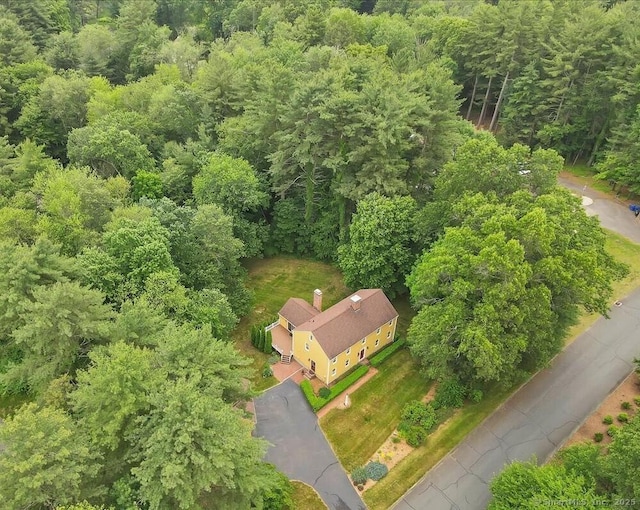 47 Cricket Ln, Somers, CT 06071 - view from above of property with a heavily wooded area