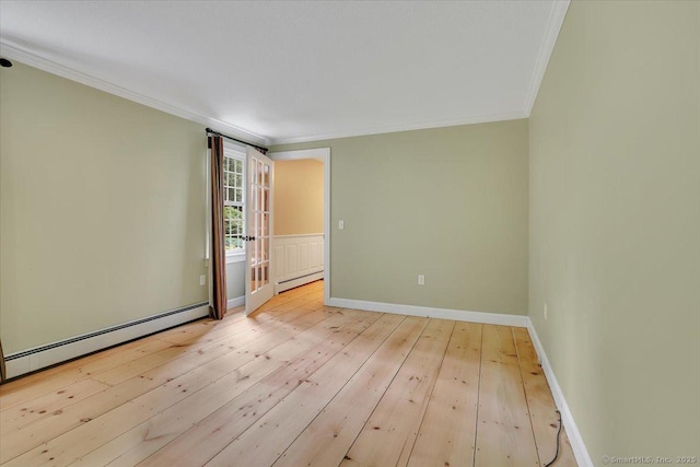 47 Cricket Ln, Somers, CT 06071 - empty room featuring crown molding, a baseboard radiator, hardwood / wood-style flooring, and baseboards