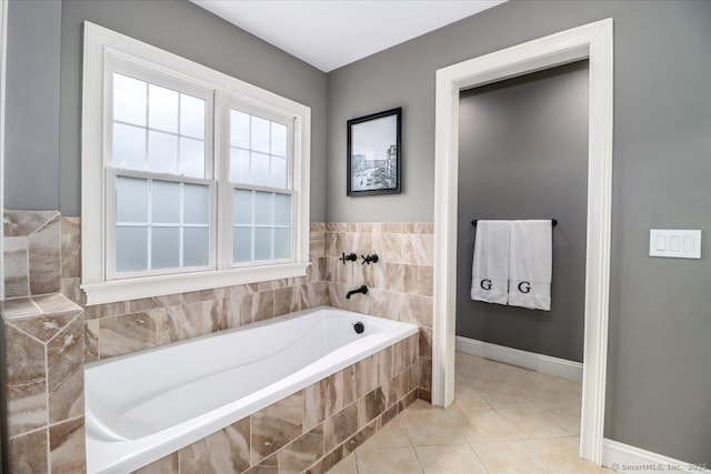 22 Woods Way Unit 22, Redding, CT 06896 - bathroom featuring a garden tub and tile patterned floors