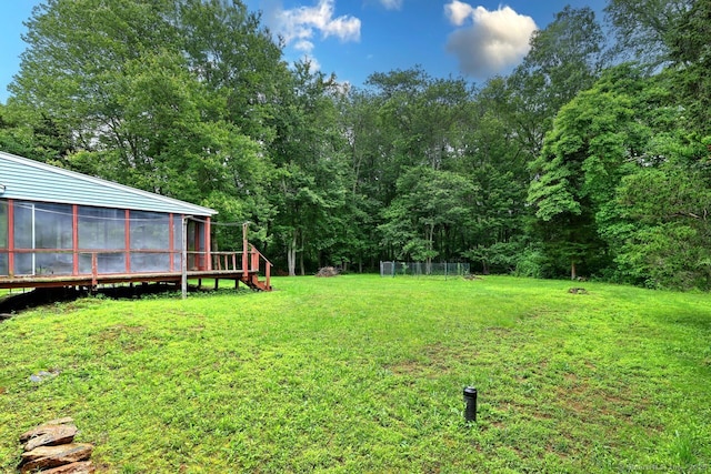 17 Brush Hill Rd, Clinton, CT 06413 - view of grassy yard with a wooden deck