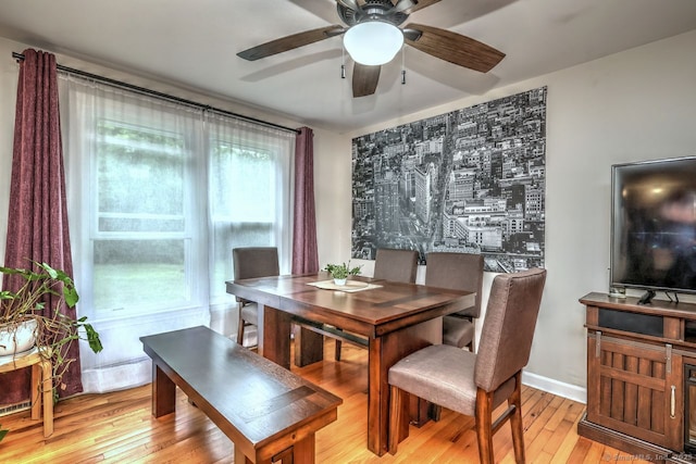 17 Brush Hill Rd, Clinton, CT 06413 - dining space featuring light wood finished floors and ceiling fan