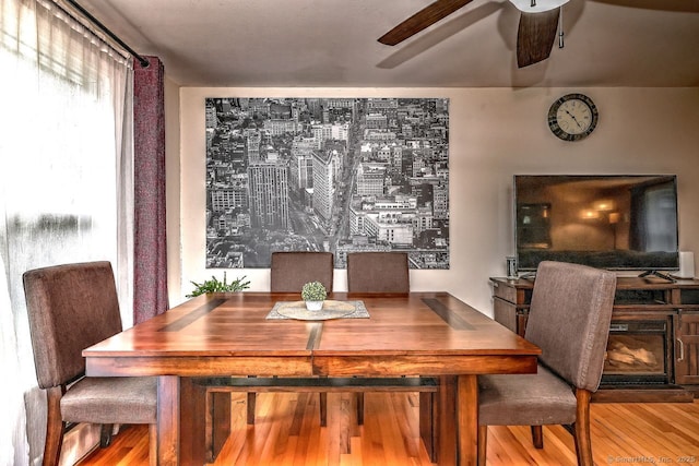 17 Brush Hill Rd, Clinton, CT 06413 - dining room featuring a ceiling fan and wood finished floors