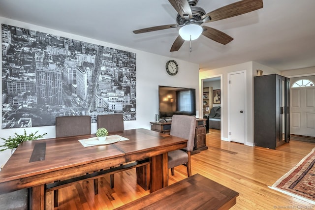 17 Brush Hill Rd, Clinton, CT 06413 - dining room with light wood finished floors and ceiling fan
