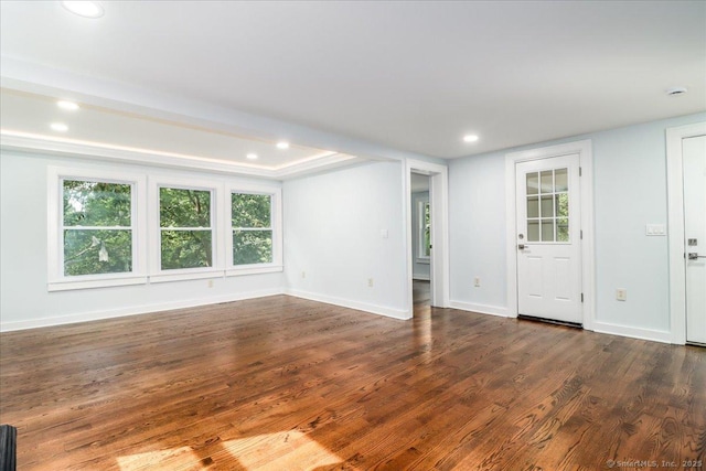 3 Brookside Trl, Monroe, CT 06468 - unfurnished living room featuring dark wood finished floors and recessed lighting