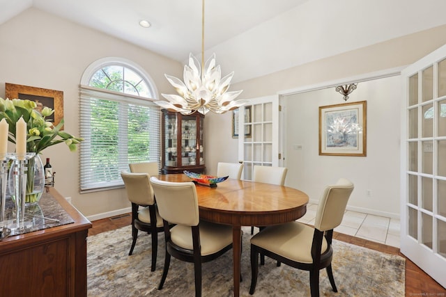 8 Highview Rd, Madison, CT 06443 - dining space with a chandelier and lofted ceiling