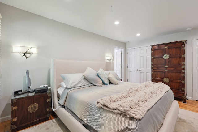 8 Highview Rd, Madison, CT 06443 - bedroom featuring light wood finished floors, recessed lighting, and a closet