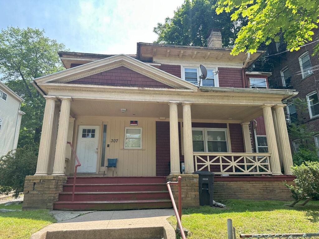 307 Winthrop Ave, New Haven, CT 06511 - view of front of house with a porch and a chimney