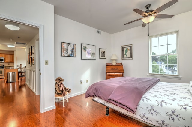 510 First Ave Unit 306, West Haven, CT 06516 - bedroom with dark wood-type flooring and a ceiling fan