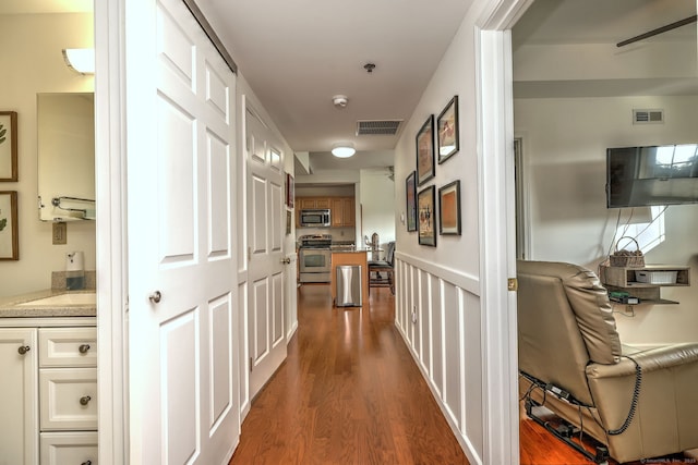 510 First Ave Unit 306, West Haven, CT 06516 - corridor with dark wood-style flooring