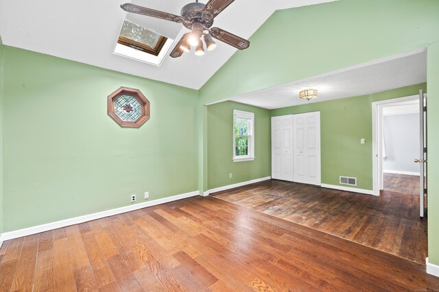 51 Goodwin St, Manchester, CT 06040 - unfurnished bedroom featuring a skylight, wood finished floors, high vaulted ceiling, and a closet