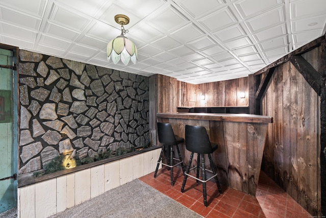 51 Goodwin St, Manchester, CT 06040 - indoor dry bar with wood walls and an ornate ceiling