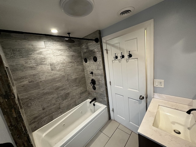 82 Trowbridge Pl, Naugatuck, CT 06770 - full bath with a combined bath / shower with rainfall shower, tile patterned floors, and vanity