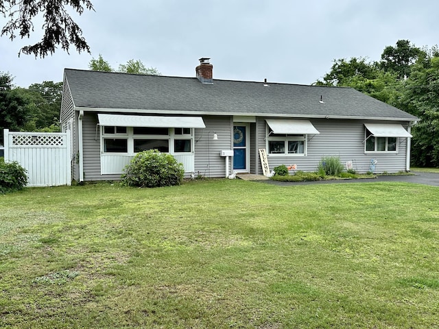 11 Polk Ln, Windsor Locks, CT 06096 - view of front of home with a chimney and a shingled roof