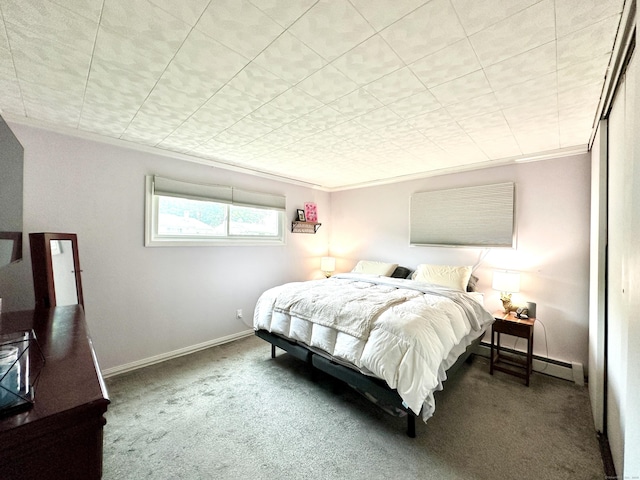 11 Polk Ln, Windsor Locks, CT 06096 - carpeted bedroom with a baseboard radiator and ornamental molding