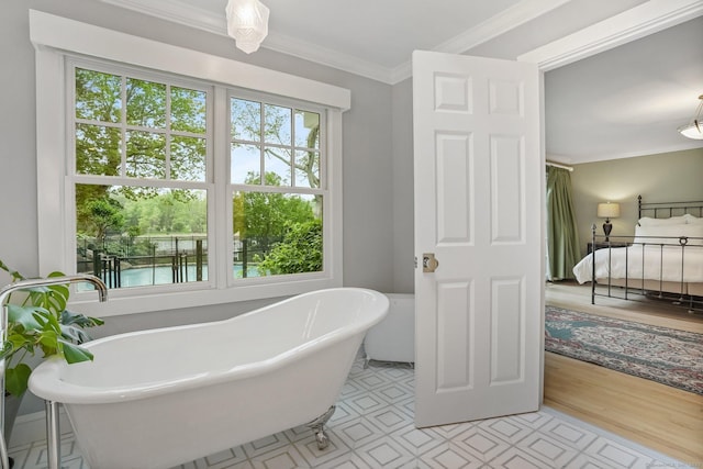 21 Oak Ridge Park, Westport, CT 06880 - ensuite bathroom featuring a soaking tub and crown molding