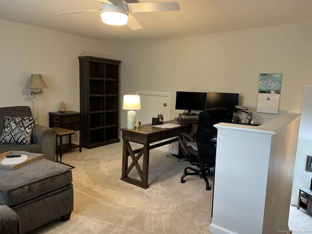330 Crystal Ave Unit 20, New London, CT 06320 - home office with a ceiling fan and light colored carpet