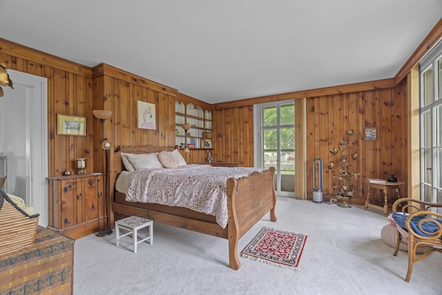 122 College St, Old Saybrook, CT 06475 - bedroom featuring wooden walls and light colored carpet
