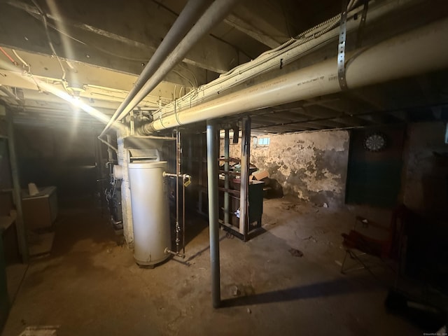 384 Park St, Bristol, CT 06010 - unfinished basement with water heater