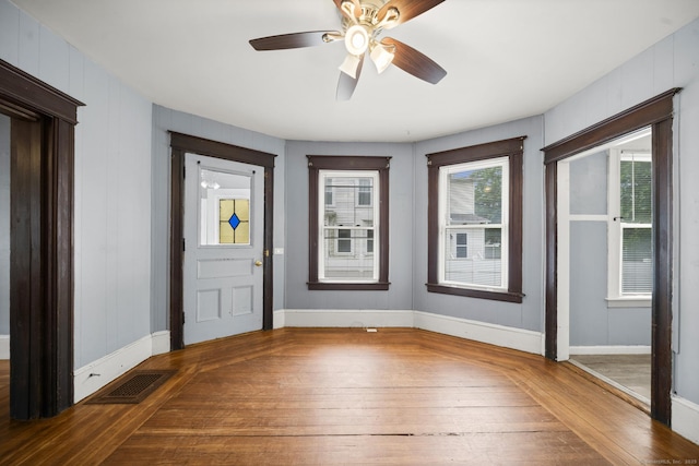 692 Enfield St, Enfield, CT 06082 - foyer with wood-type flooring and ceiling fan