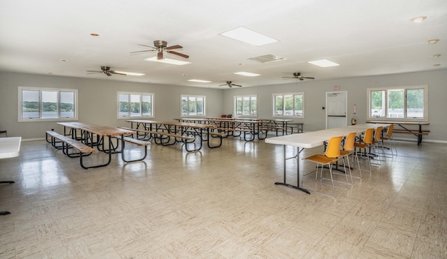 262 Shetucket Tpke Unit 2, Griswold, CT 06351 - dining area with plenty of natural light and ceiling fan