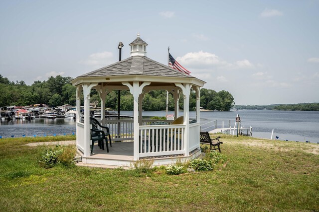 262 Shetucket Tpke Unit 2, Griswold, CT 06351 - view of property's community with a yard, a gazebo, and a water view