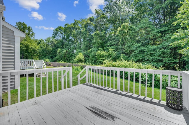 80 Quarry Village Rd, Cheshire, CT 06410 - wooden terrace with a fenced backyard
