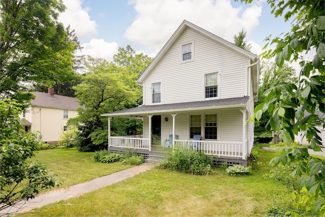 182 Church St, North Canaan, CT 06018 - view of front of property with covered porch and a front lawn