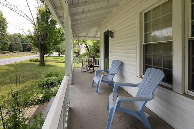 182 Church St, North Canaan, CT 06018 - porch featuring a lawn