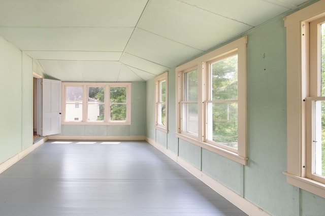 182 Church St, North Canaan, CT 06018 - unfurnished sunroom featuring vaulted ceiling, plenty of natural light, and wood finished floors