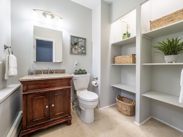 1 Blue Ridge Ln, Wilton, CT 06897 - bathroom featuring baseboard heating, vanity, and tile patterned floors