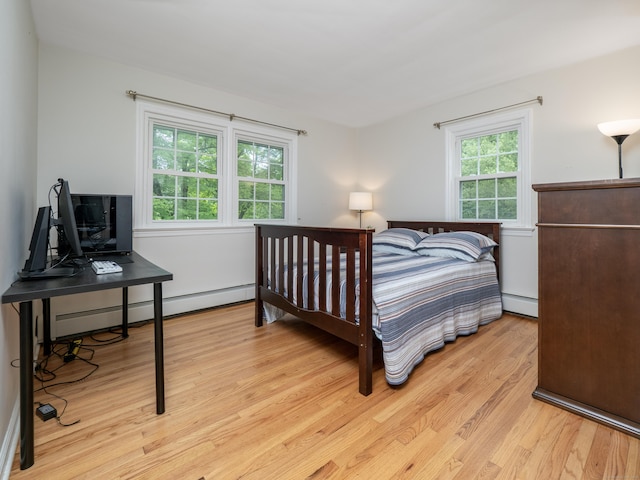 1 Blue Ridge Ln, Wilton, CT 06897 - bedroom with wood finished floors, a baseboard heating unit, and an office area
