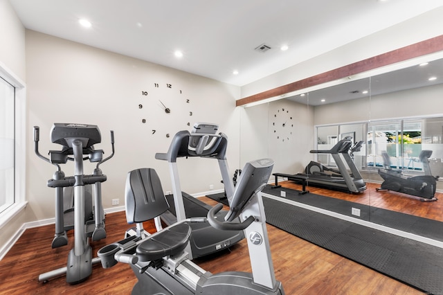 2122 Old Pond Ln Unit 2122, Norwich, CT 06360 - gym with wood finished floors and recessed lighting