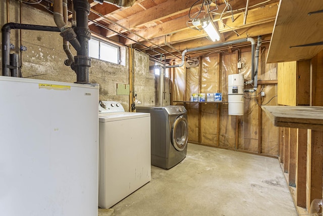 20 Sharon Dr, South Windsor, CT 06074 - below grade area featuring washing machine and dryer and freestanding refrigerator