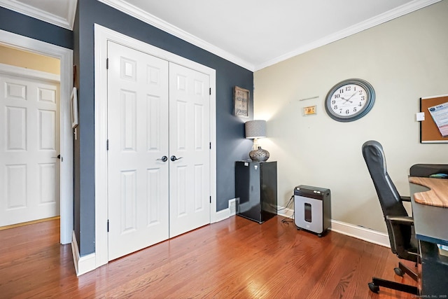 145 Arlington St, Bridgeport, CT 06606 - home office featuring crown molding and wood finished floors