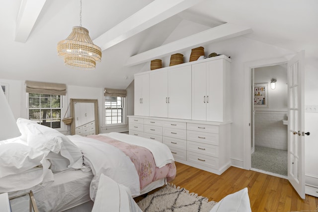 634 Nod Hill Rd, Wilton, CT 06897 - bedroom with a chandelier and light wood-type flooring