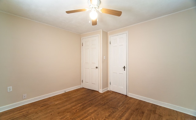 103 Saltonstall Pkwy, East Haven, CT 06512 - spare room with ceiling fan, wood finished floors, and crown molding