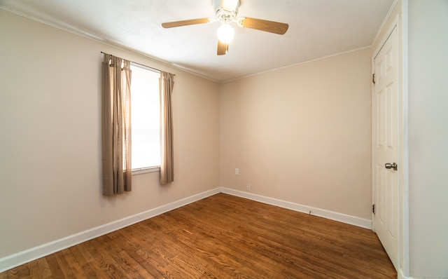 103 Saltonstall Pkwy, East Haven, CT 06512 - unfurnished room featuring ceiling fan, wood finished floors, and crown molding