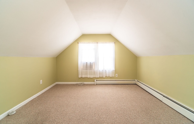 103 Saltonstall Pkwy, East Haven, CT 06512 - additional living space featuring a baseboard heating unit, carpet, and vaulted ceiling