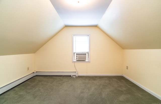 103 Saltonstall Pkwy, East Haven, CT 06512 - additional living space with carpet flooring, cooling unit, vaulted ceiling, and a baseboard heating unit