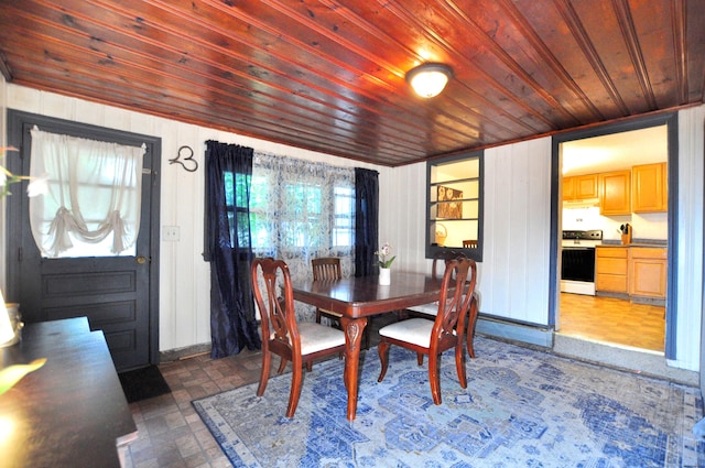 9 Eleanor Rd, Enfield, CT 06082 - dining area featuring wood ceiling