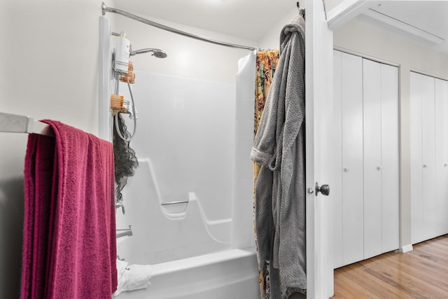 67 Woodside Cir Unit 67, Torrington, CT 06790 - full bathroom with shower / tub combo and wood finished floors