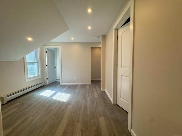 21 Garibaldi St, Watertown, CT 06779 - bonus room with a baseboard radiator, wood finished floors, and recessed lighting