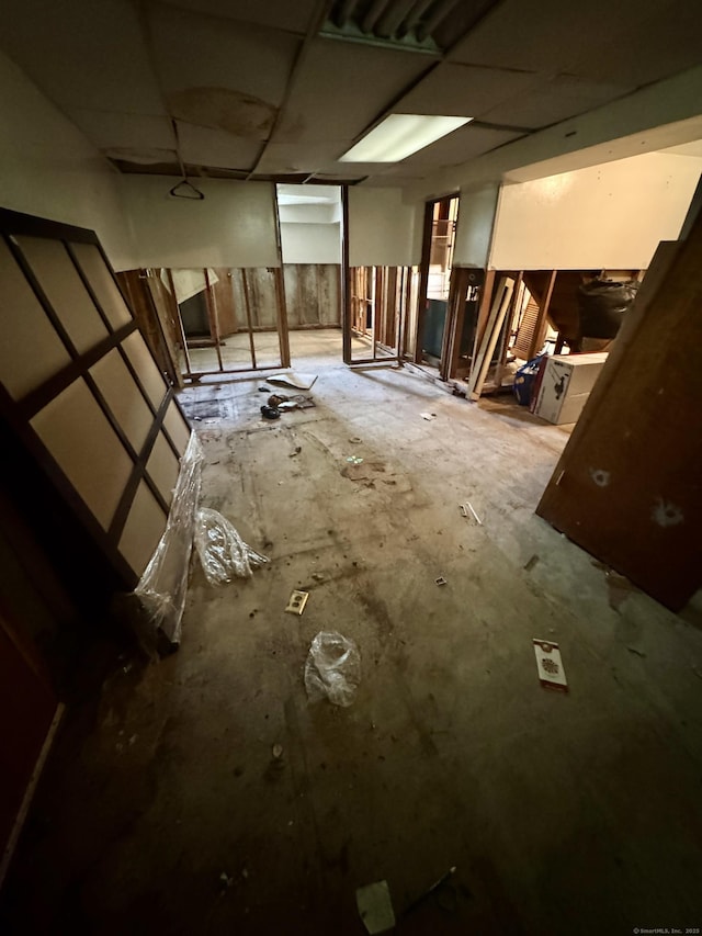 111 Hollywood Ave, Bridgeport, CT 06606 - unfinished basement with a paneled ceiling