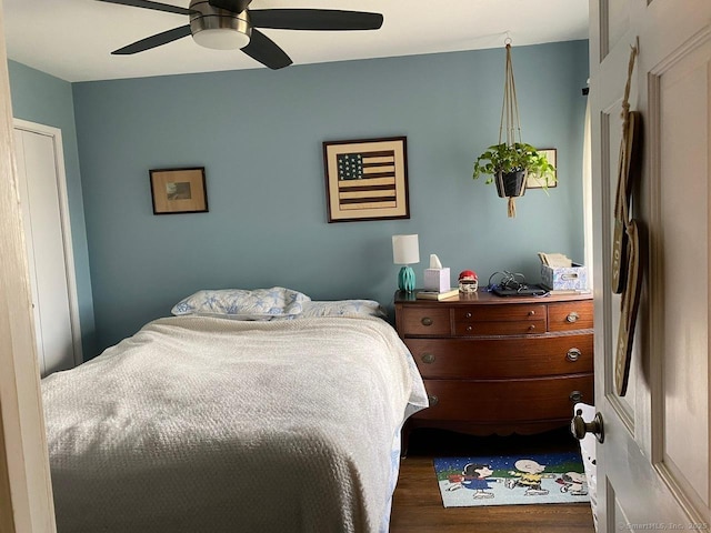 175 W Walk Unit 175, West Haven, CT 06516 - bedroom featuring wood finished floors and ceiling fan