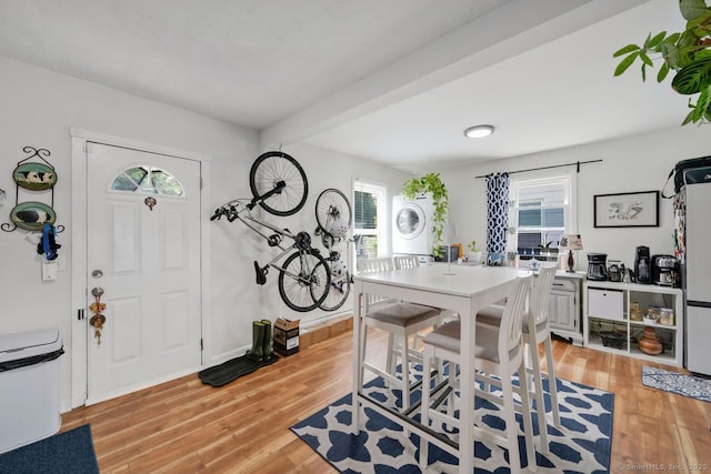 385 Blatchley Ave, New Haven, CT 06513 - dining space featuring healthy amount of natural light and light wood-style floors