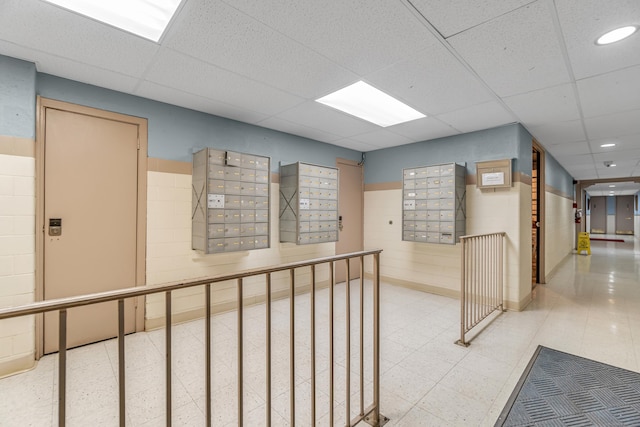 80 Cartright St Unit Gc, Bridgeport, CT 06604 - hallway featuring a paneled ceiling and recessed lighting