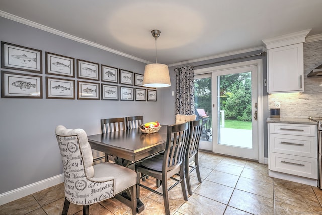31 Meadowview Dr, Trumbull, CT 06611 - dining room featuring crown molding and light tile patterned floors