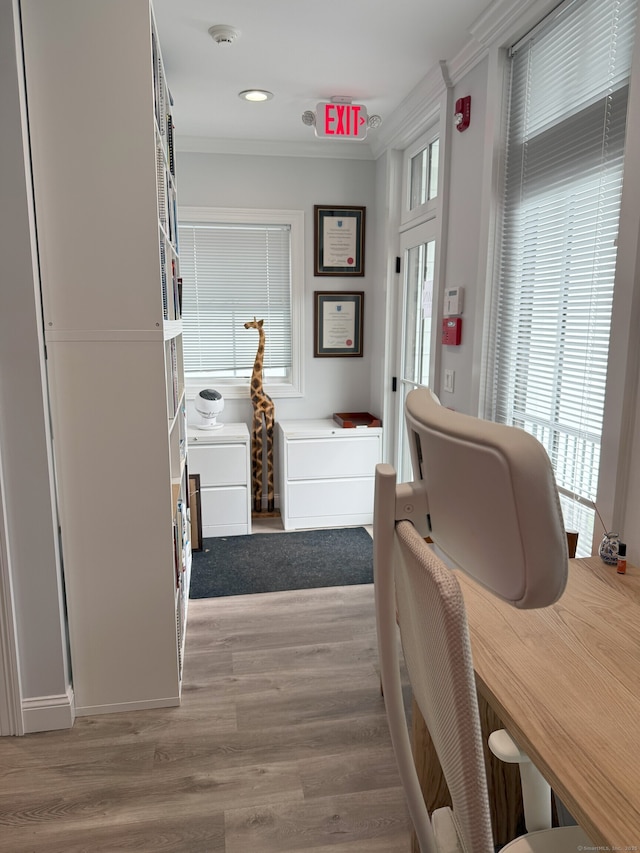 4 Armonk St, Greenwich, CT 06830 - office featuring ornamental molding, wood finished floors, and recessed lighting
