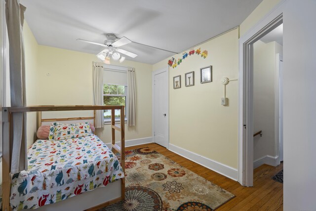 51 Carmel St, Hamden, CT 06518 - bedroom featuring wood finished floors and a ceiling fan
