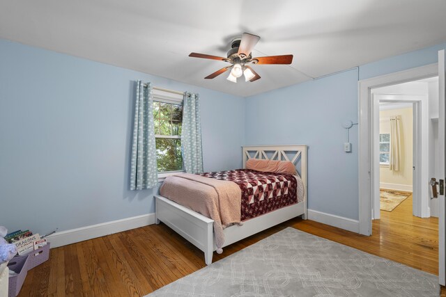 51 Carmel St, Hamden, CT 06518 - bedroom with wood finished floors and ceiling fan
